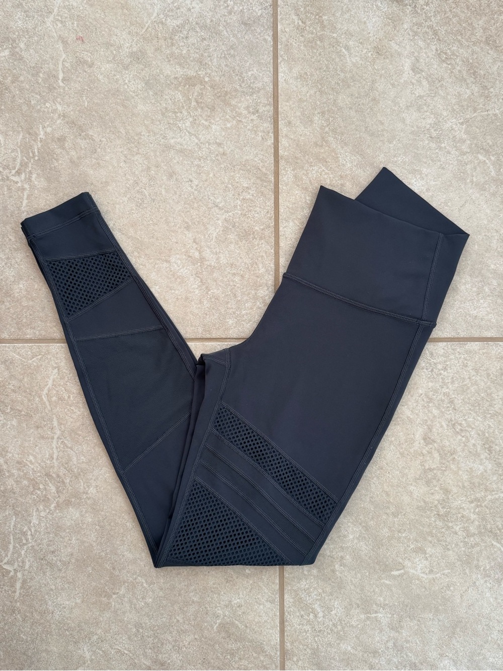 Lululemon Wunder Under High Rise Mix & Mesh 28” Leggings Size 6 Gray
